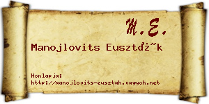 Manojlovits Euszták névjegykártya